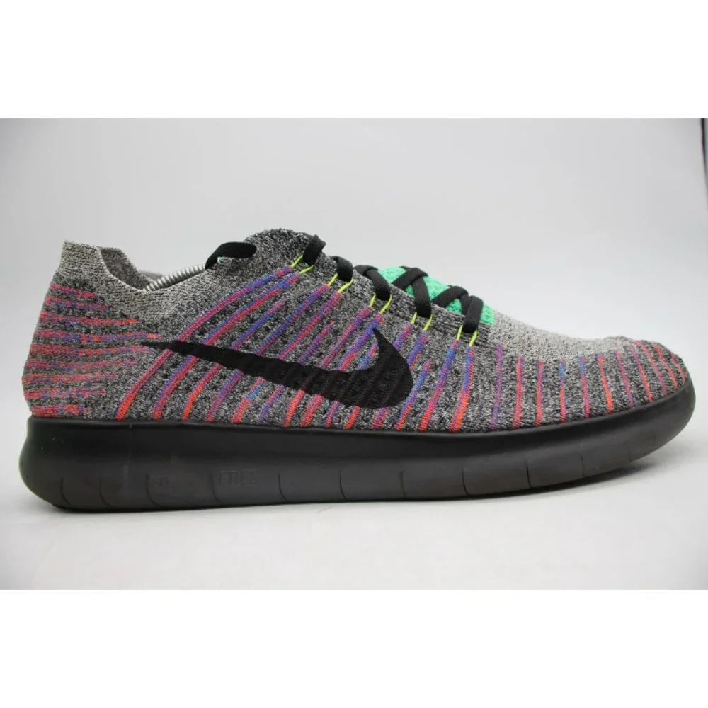 Nike Free Flyknit Running Shoes Size 13  Multicolor Crimson 831069-108